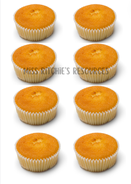 Miss Ritchie's Restaurant. Role playing game. Hands-on. Collaborative learning activity. Cupcake template.