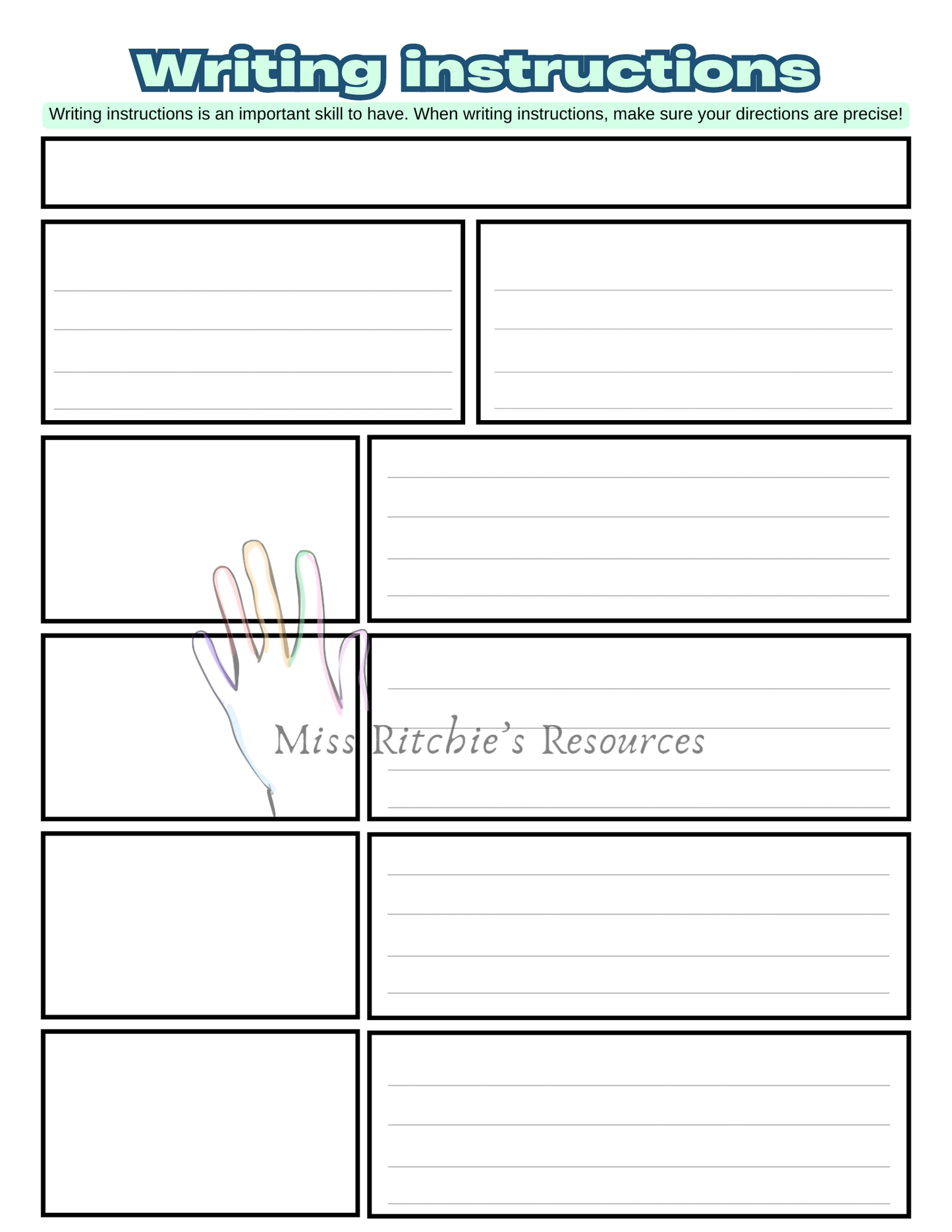 An Instructional writing template