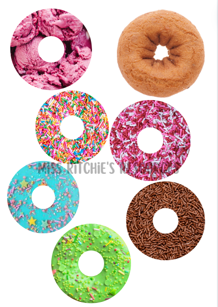Miss Ritchie's Restaurant. Role playing game. Hands-on. Collaborative learning activity. Doughnut icing template