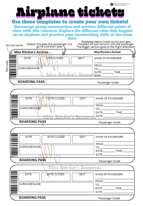 Types of tickets with templates