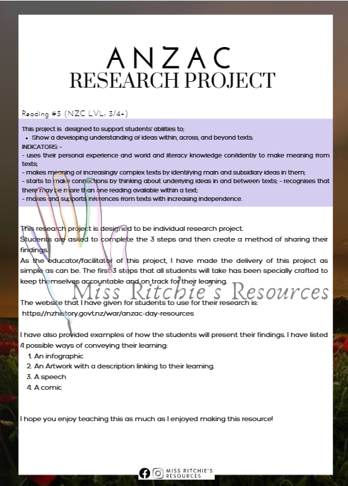 Anzac Research project