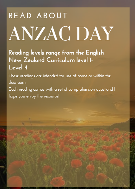 Anzac readings- All levels