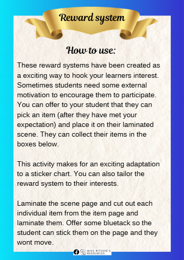 Laminated picture reward system