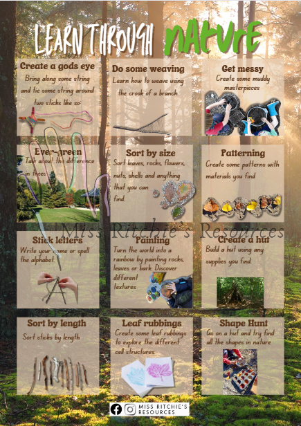 Learn through nature ideas