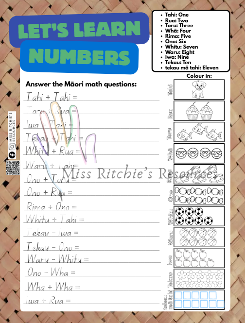Let's learn numbers (Ngā Tau) Te reo Māori