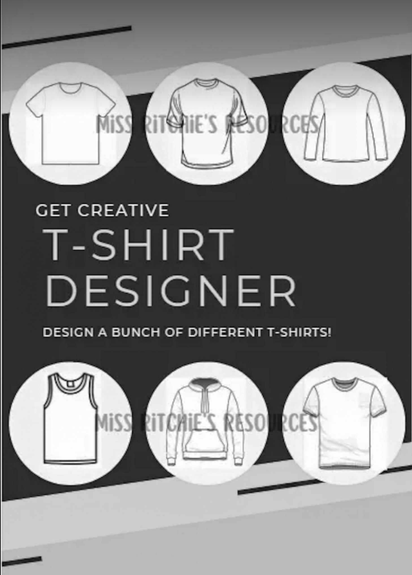 T-shirt designing activity. This game is designed to inspire creativity and develop brainstorming abilities. Suitable for all ages.
