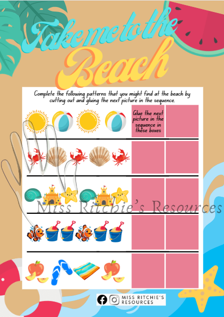 Take me to the beach- Patterning activity