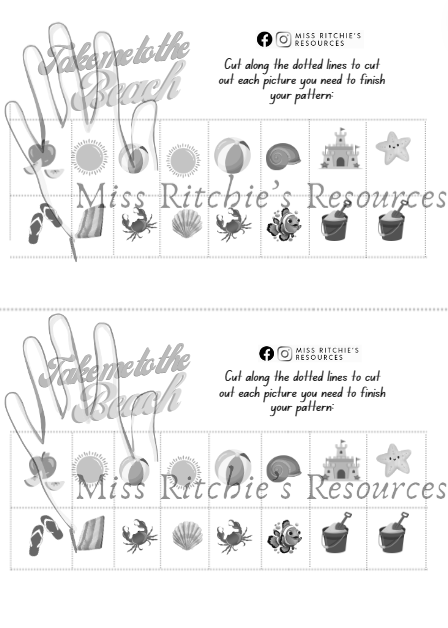 Take me to the beach- Patterning activity