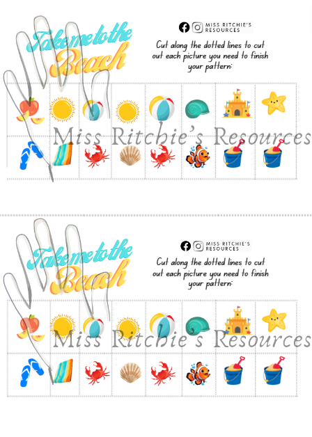 Take me to the beach- Patterning activity
