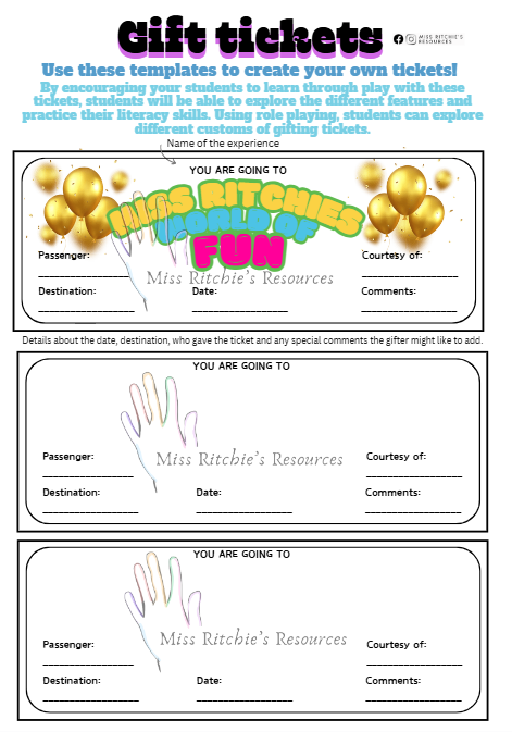 Types of tickets with templates