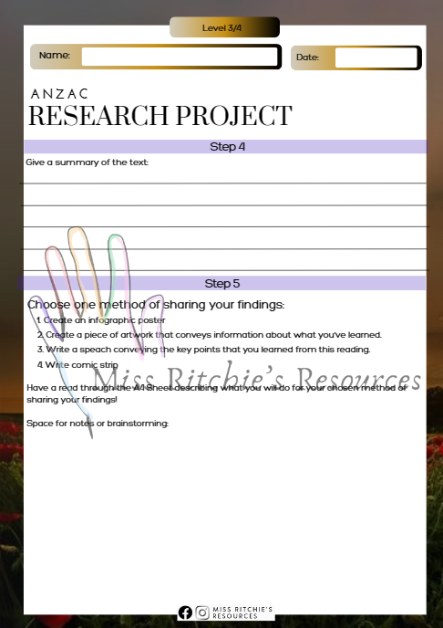 Anzac Research project