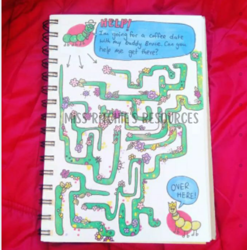Caterpillar maze. Help these charming characters reach their goal. This activity supports the development of a range of crucial learning skills.
