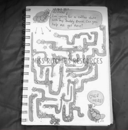 Caterpillar maze. Help these charming characters reach their goal. This activity supports the development of a range of crucial learning skills.