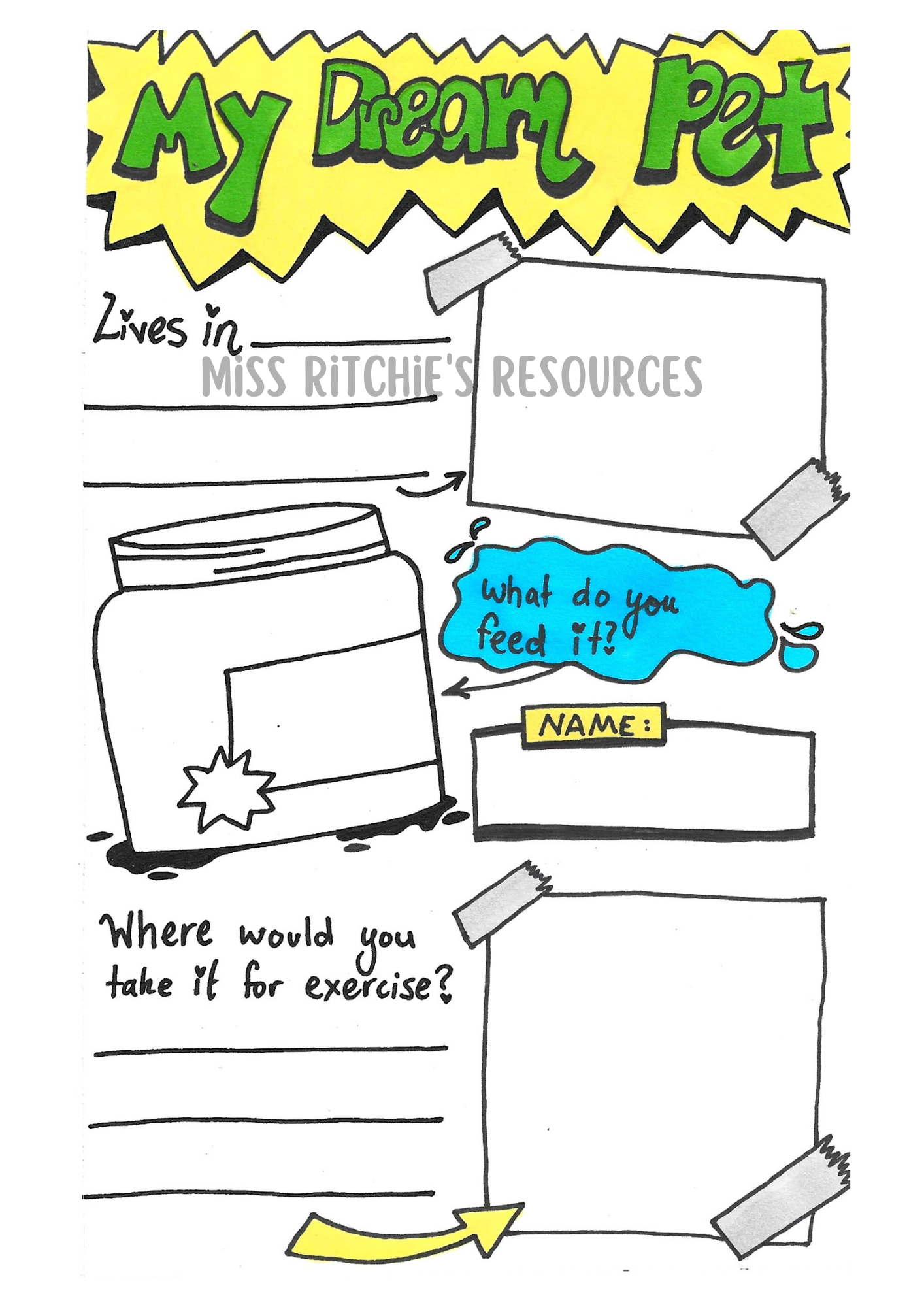 Design your dream pet activity. Engaging and colourful. This activity develops creativity and critical thinking skills.
