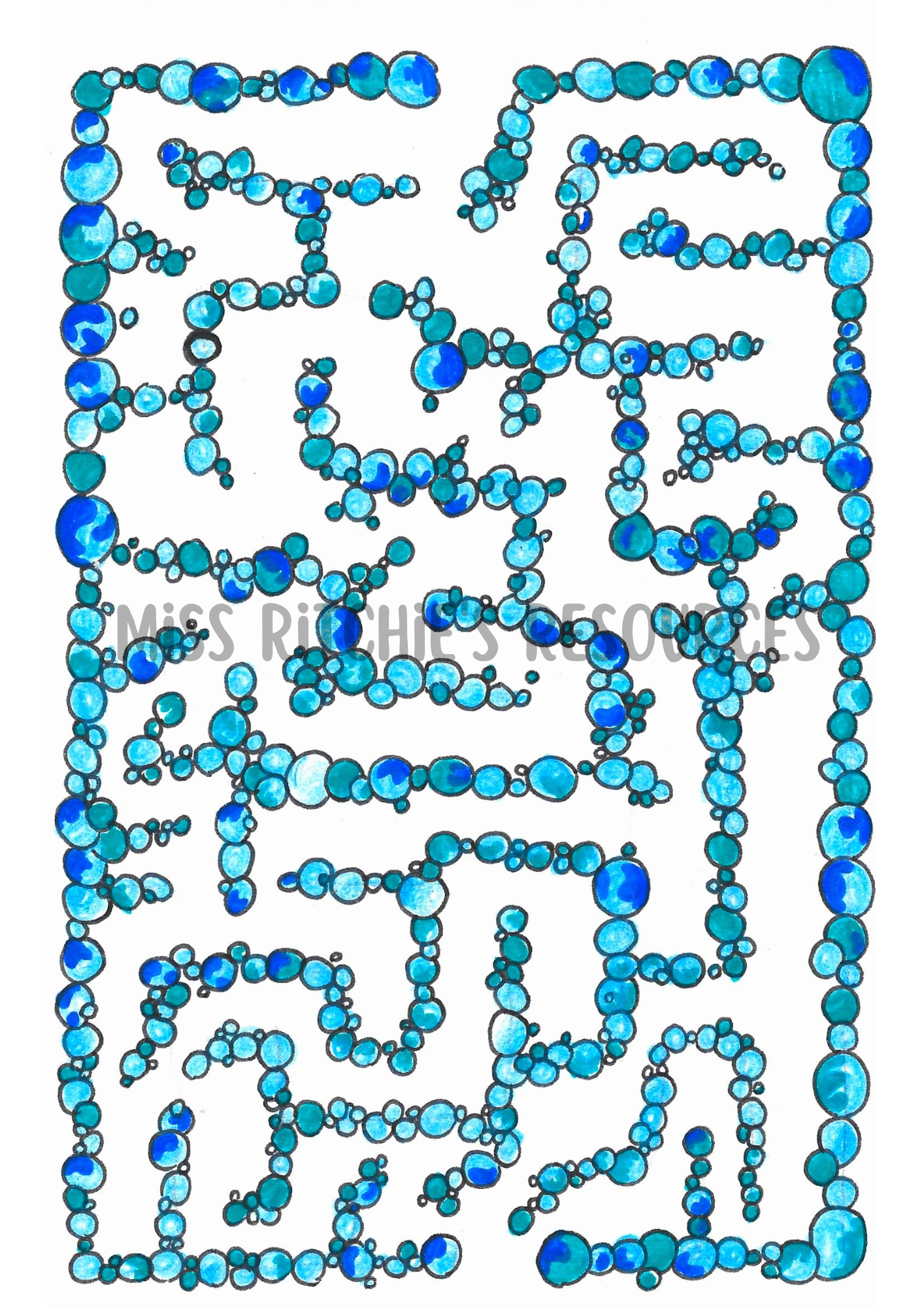 Bubble maze. Educational resource. Supports the development of fine motor skills, decision making, and a growth mindset.