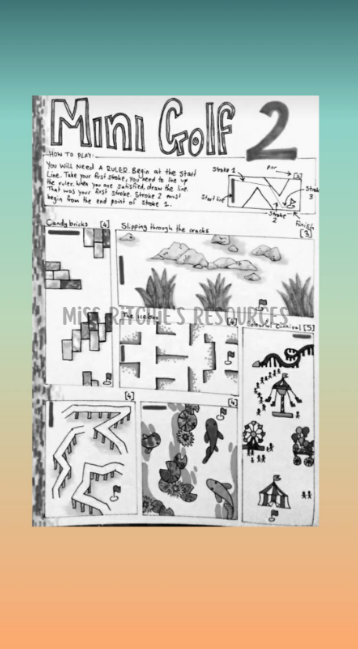 Minigolf 2 game. This activity teaches angles and basic mathematics in a colorful and unique way.