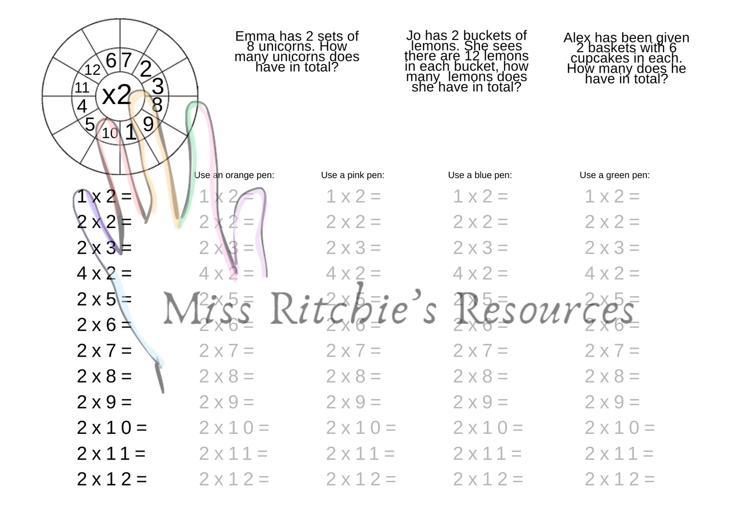 2,5, and 10s multiplication practice