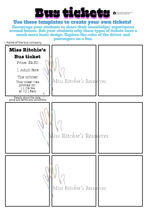 Types of tickets with templates
