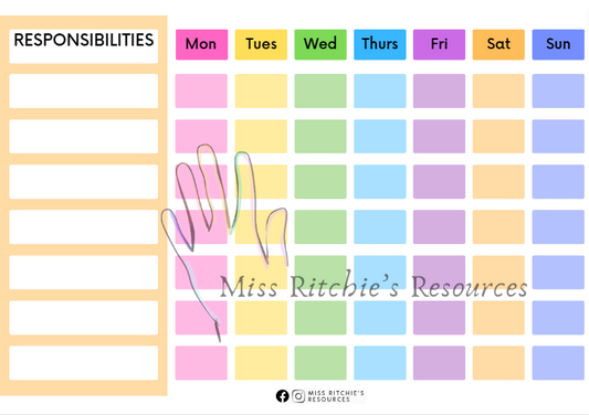 Chore chart-Simple Rainbow