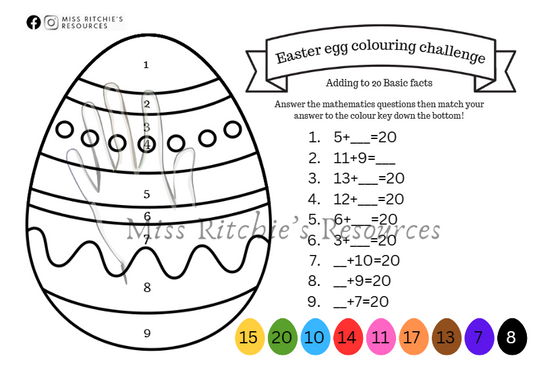 Easter Egg colouring challenge