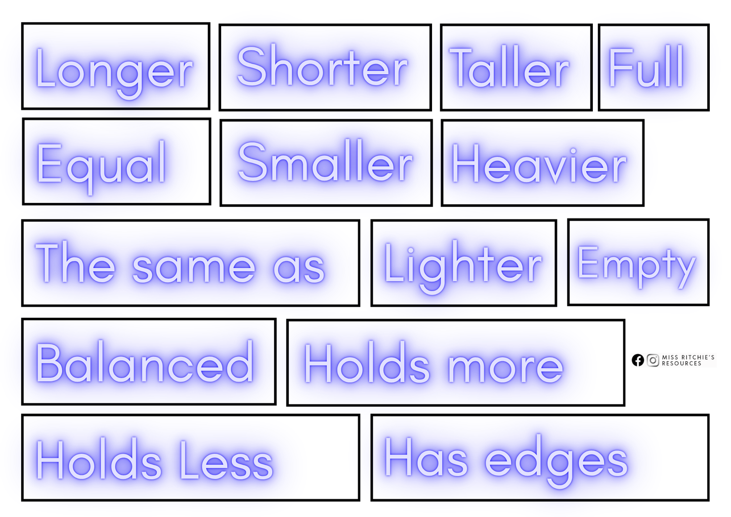 Vocabulary- Comparative math terms