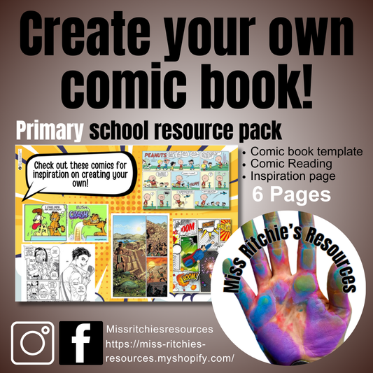 Read the instructions and inspiration pages and let your imagination run wild with this fun comic book template!