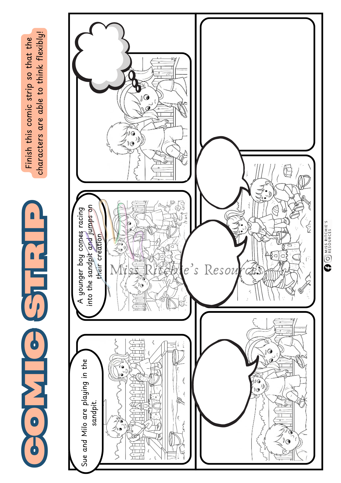 Flexible thinking comic strip