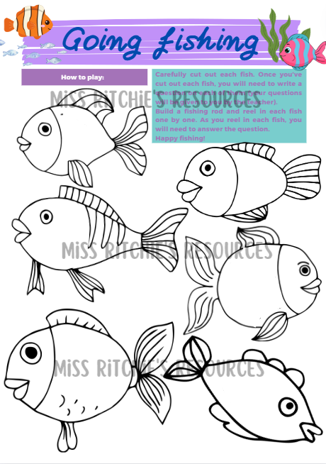 Going fishing. Educational resource, ideal to use as a template to deliver questions relevant to all curriculum areas. Instruction manual provided.