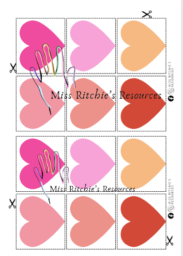 Miss Ritchie's Resources. Heart template. Purchase for only $2