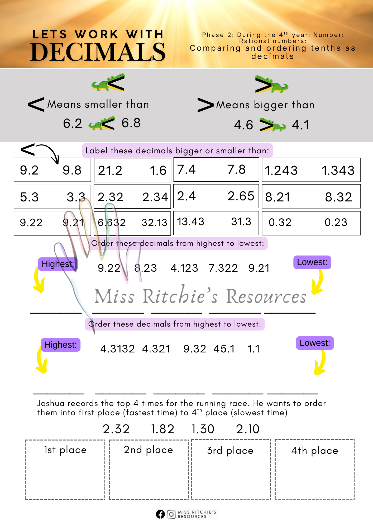 Let's work with decimals