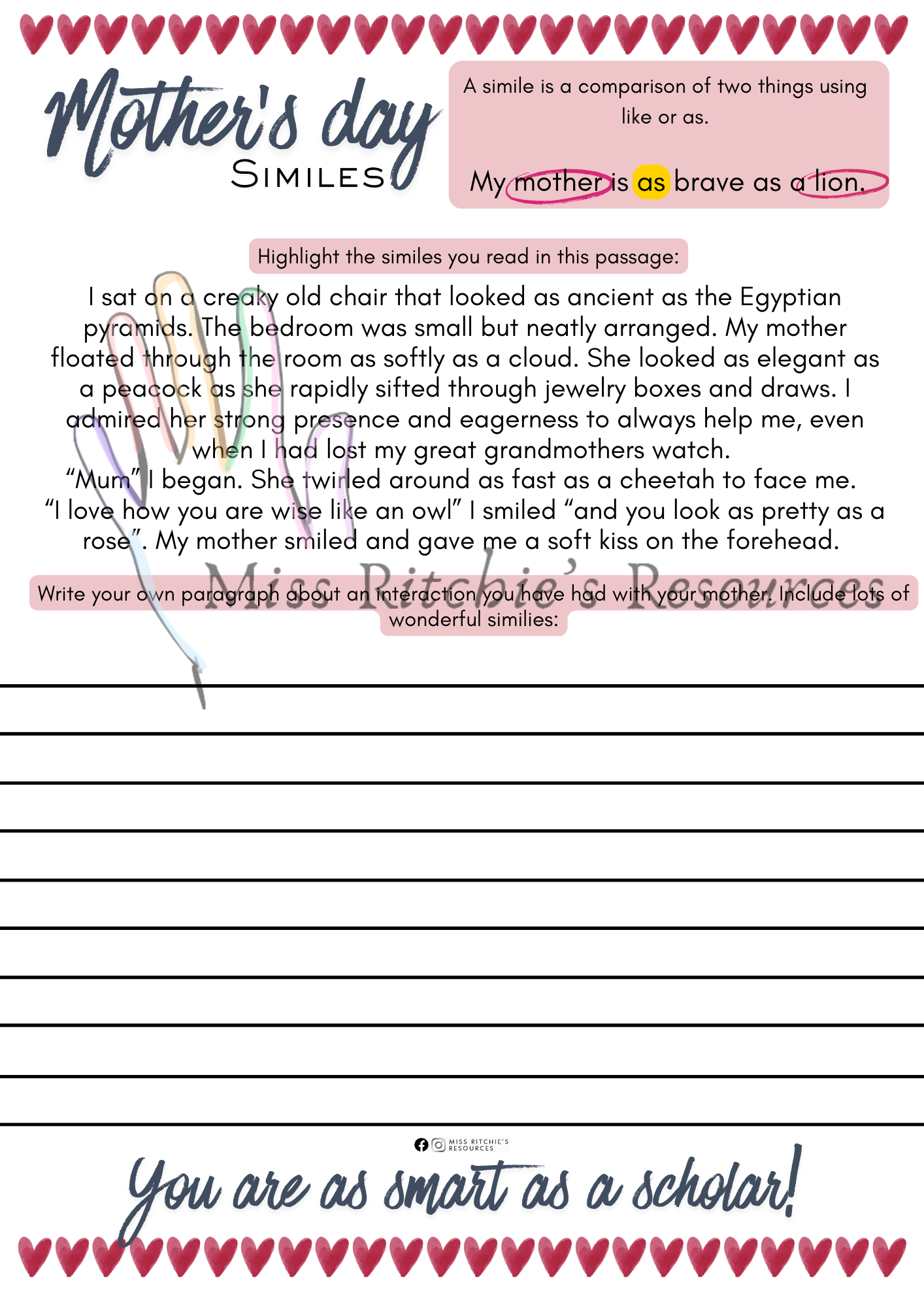 Mother's day simile