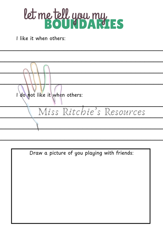 Setting boundaries worksheet
