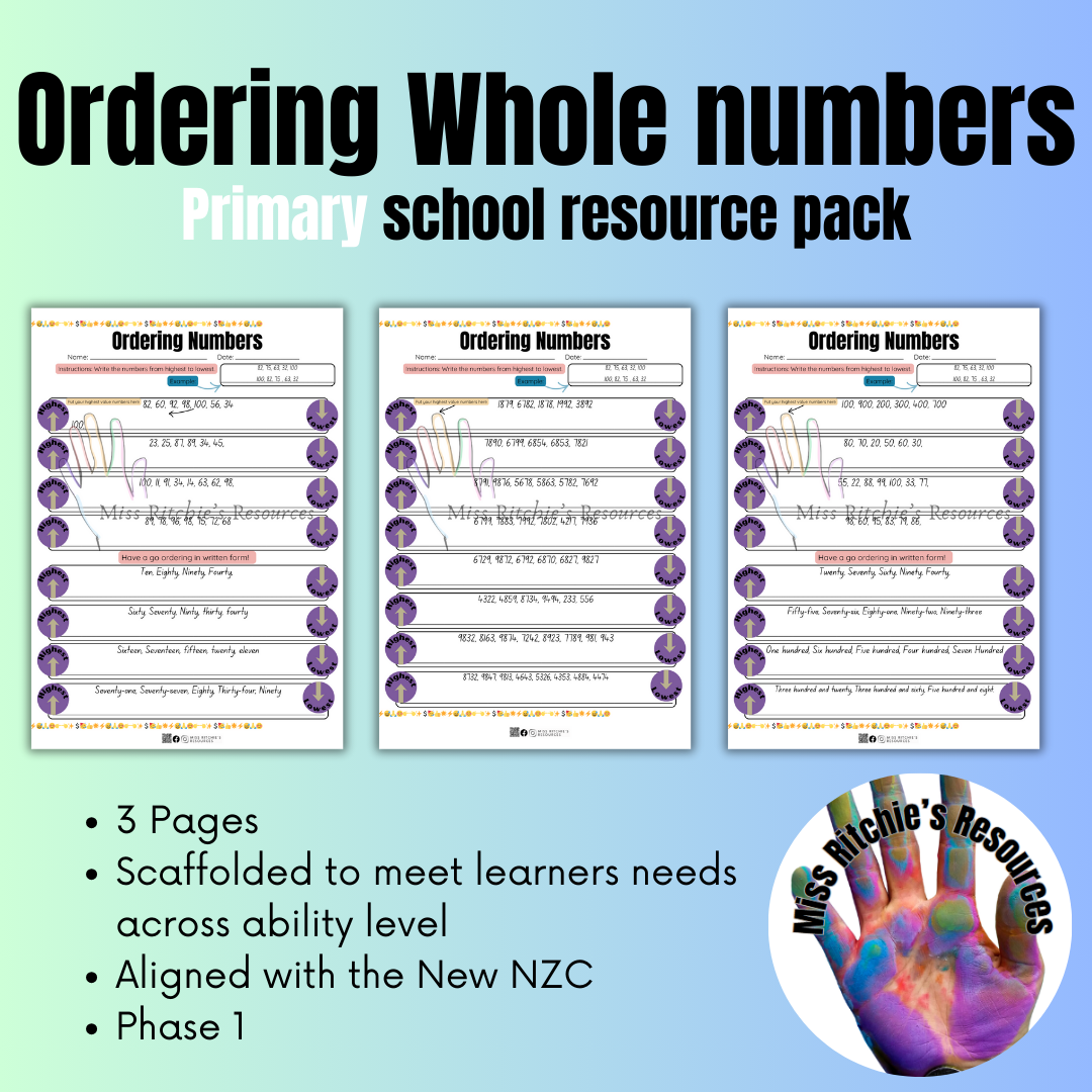 Ordering whole numbers