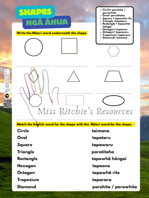 Let's learn shapes (ngā āhua) Te reo Māori