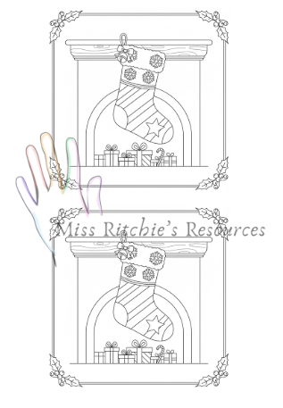 Christmas stocking free colouring