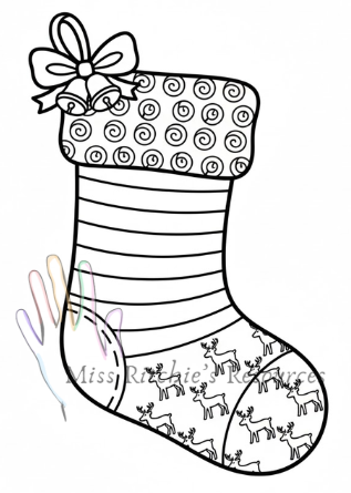 Christmas stokings- Free Colourings