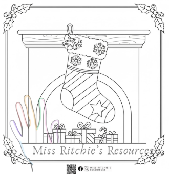 Christmas stocking free colouring