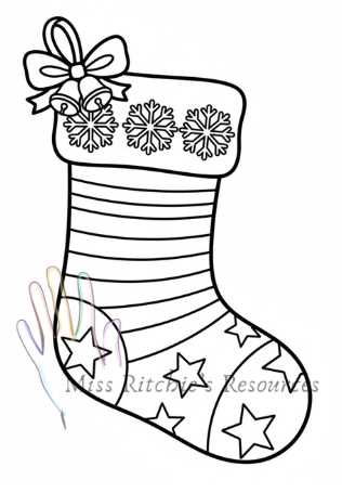 Christmas stokings- Free Colourings