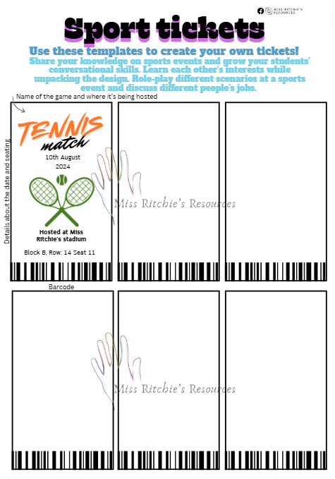 Types of tickets with templates