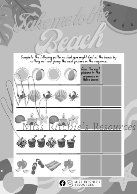 Take me to the beach- Patterning activity