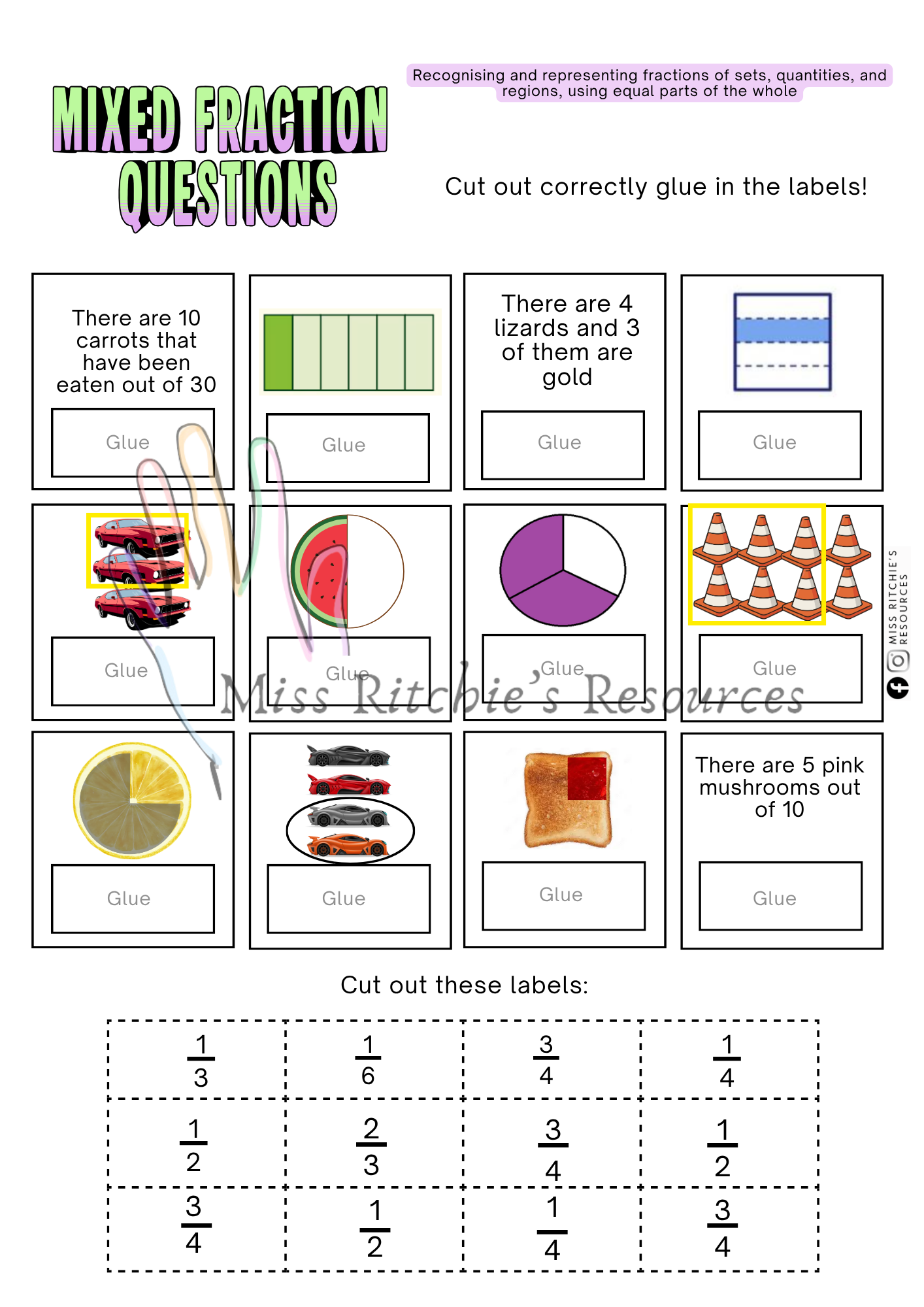 Cut and paste fractions