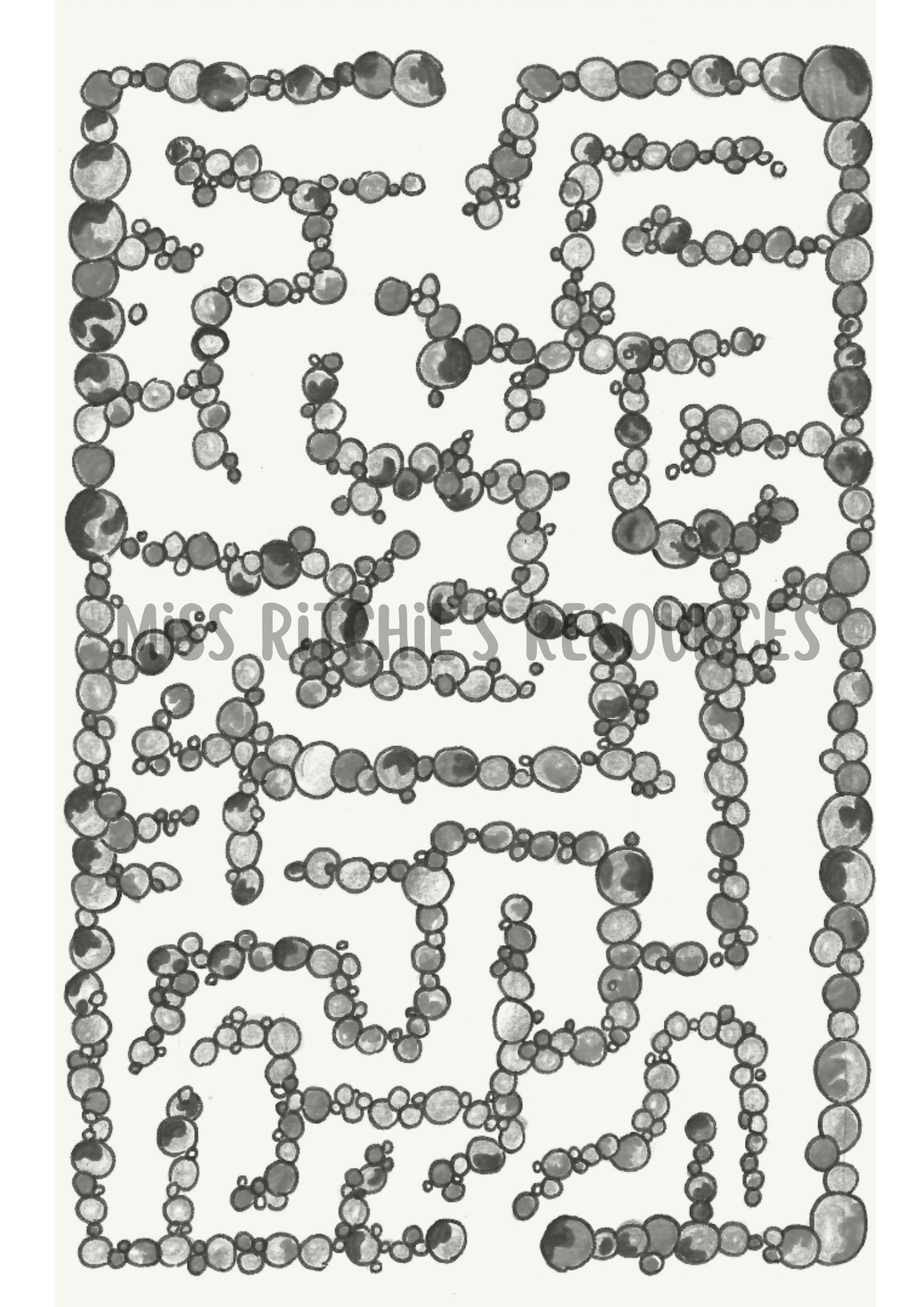 Bubble maze. Educational resource. Supports the development of fine motor skills, decision making, and a growth mindset. 