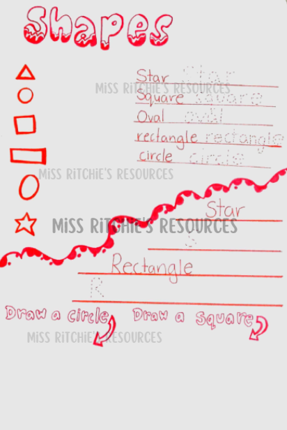 Practice Handwriting- Shapes – Miss Ritchies Resources